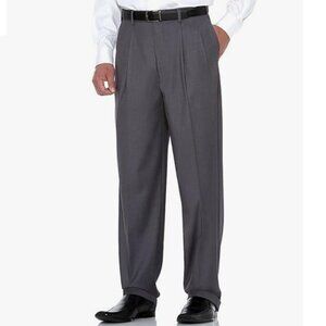 Savane Heather Gray Dress Pants French Fly Relaxed Fit Comfort Waist 46W 34L 46